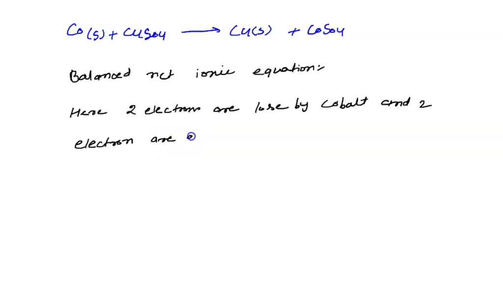 SOLVED: A balanced net ionic equation for chromium (III) nitrate and ...