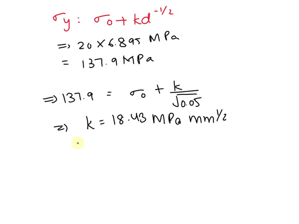 SOLVED: The yield stress of AISI 1020 steel with an average grain size ...