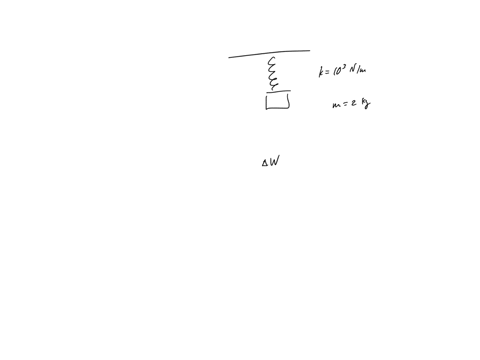 a-spring-of-spring-constant-k-1000-nm-hangs-down-from-mass-of-2kg-to-the-bottom-of-the-the-ceiling-you-attach-a-before-first-spring-and-let-go-how-far-does-the-spring-extend-momentarily-stop-62685