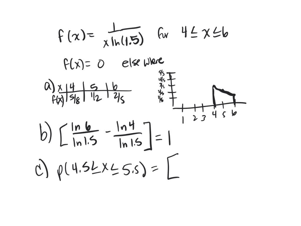 SOLVED: A random variable X takes values between 4 and 6 with a ...