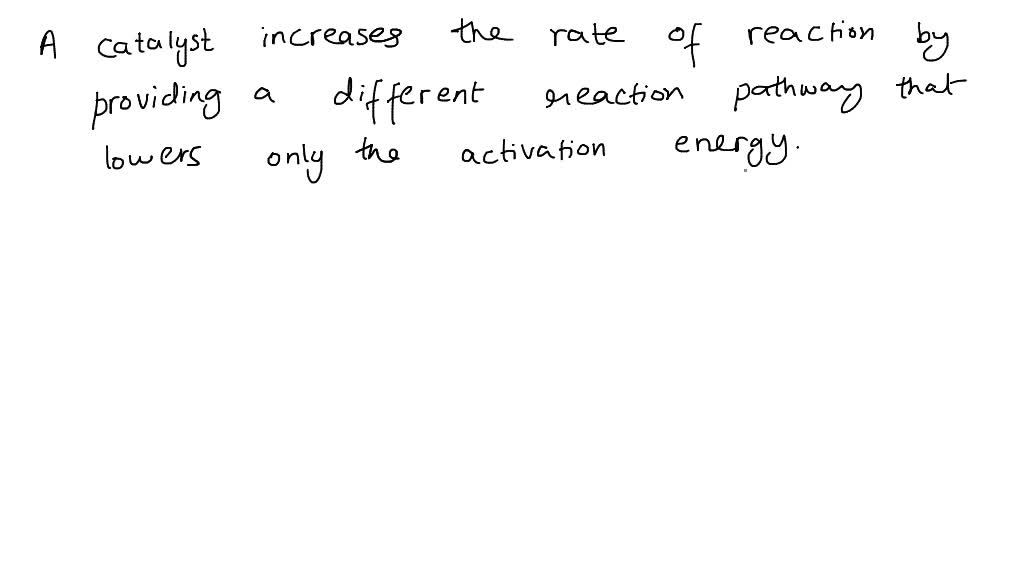 SOLVED A catalyst alters the rate of a chemical reaction by Group of