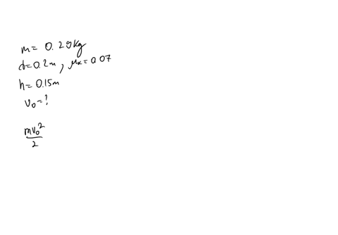 a-block-of-mass-m-029-kg-slides-with-initial-velocity-vo-ms-along-a-frictionless-surface-as-in-the-figure-the-block-next-slides-through-a-region-of-length-d-02-m-with-kinetic-friction-after-24519