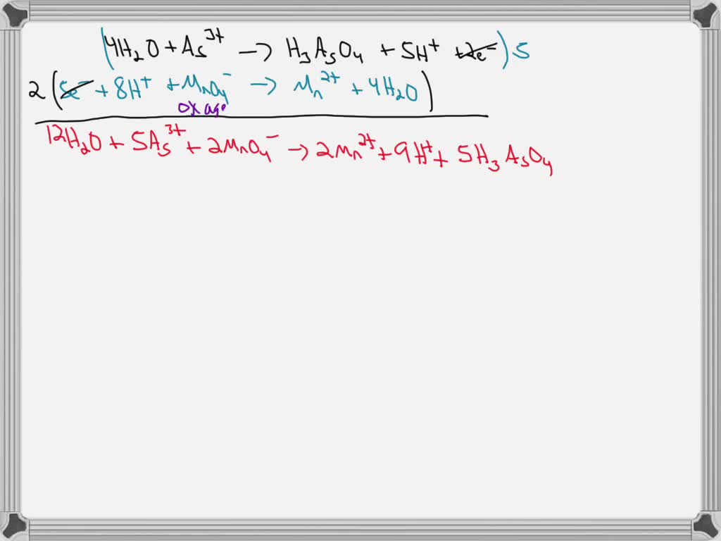 SOLVED: Balance The Following Redox Reactions. In Each Case Identify ...