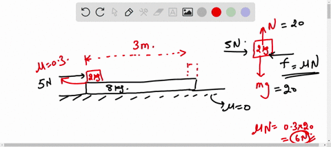 a-block-of-mass-m-5-200-kg-rests-on-the-left-edge-of-a-block-of-mass-m-5-800-kg-the-coeffi-cient-of-kinetic-friction-between-the-two-blocks-is-0300-and-the-surface-on-which-the-800-kg-block-14352