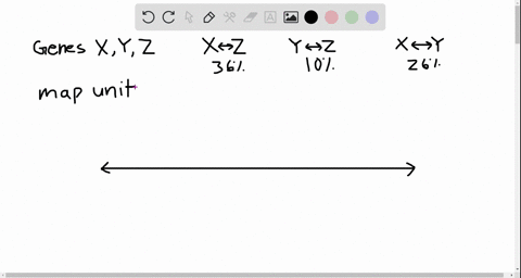 genes-x-y-and-z-are-all-located-on-one-chromosome-draw-a-simple-map-showing-the-gene-order-and-relative-distances-among-the-genes-x-y-and-z-using-the-data-below-crossover-frequency-between-t-90056