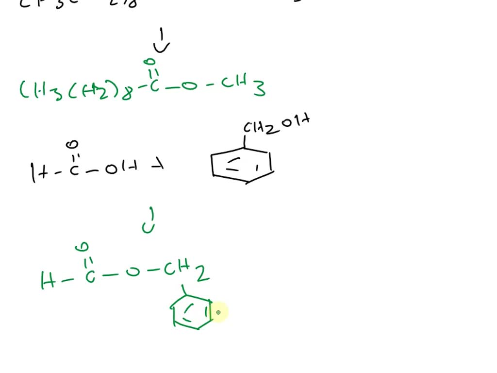 SOLVED: Determine the ester prepared (drawn out): Decanoic acid SOLVED: Determine the ester prepared (drawn out): Decanoic acid