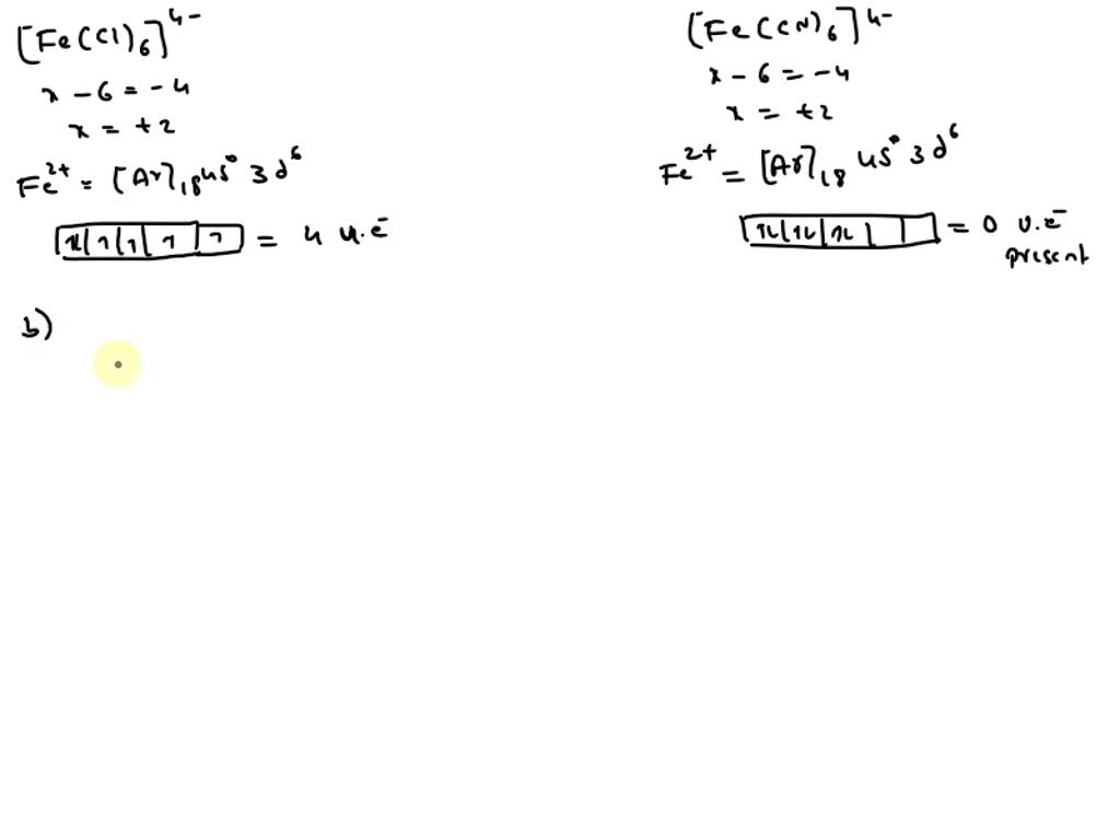 Solved The Octahedral Complex Ion Fecl Has More Unpaired Spins