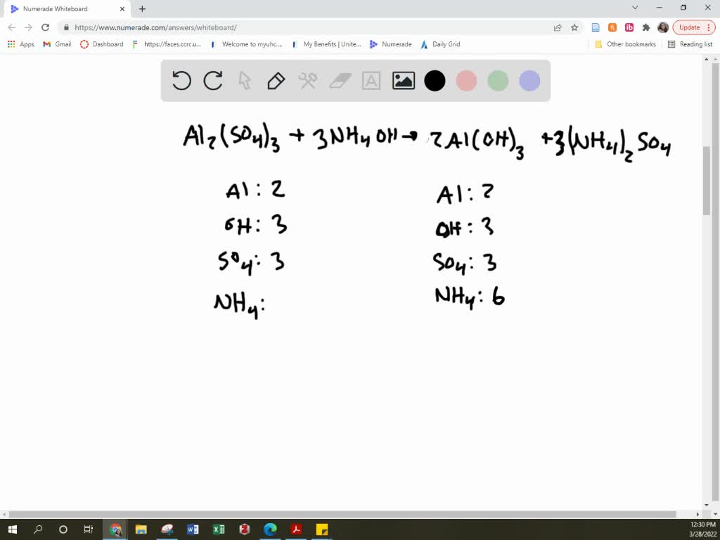 Solved Al2so4 3 Naoh —— Aloh3 Na2so4 Balance This Chemical Reaction 0112