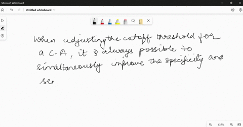 when-adjusting-the-cutoff-threshold-for-a-classification-algorithm-it-is-always-possible-to-simultaneously-improve-the-specificity-and-sensitivity-of-the-classifier-true-false-01318