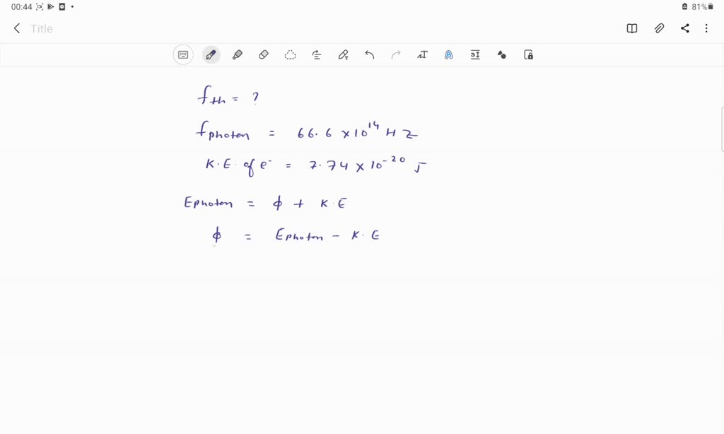SOLVED What is the threshold frequency for sodium metal if a photon with frequency 66.6 × 1014s