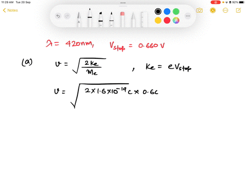 light-with-a-wavelength-of-420-nm-shines-on-a-metal-surface-which-emits-electrons-the-stopping-potential-is-measured-to-be-0660-v-a-what-is-the-maximum-speed-of-emitted-electrons-express-you-73892