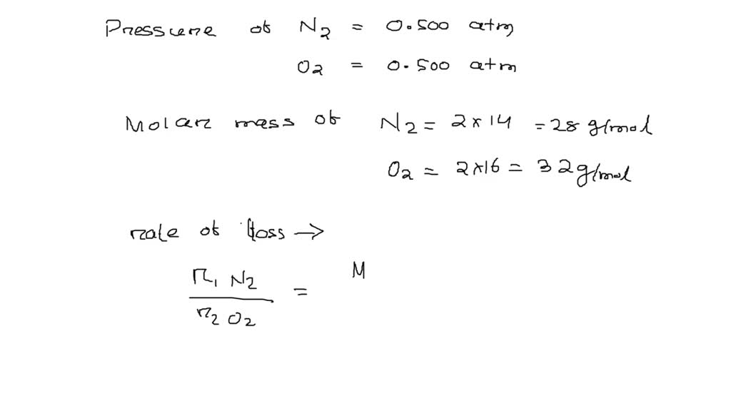 SOLVED: A spacecraft is filled with 0.500 atm of N2 and 0.500 atm of O2 ...