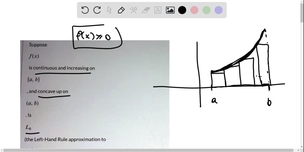 SOLVED: Suppose f(x) is continuous and increasing on [a, b] and concave ...