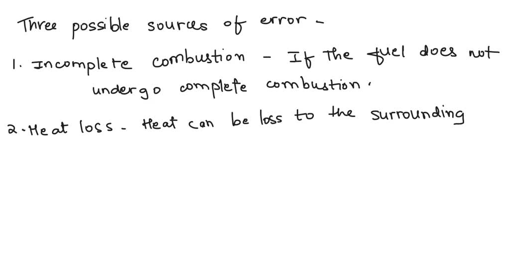 sources of errors in calorimetry experiments