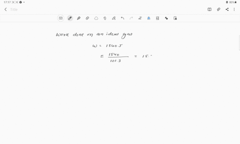 1-1540-j-of-work-is-done-on-an-ideal-gas-at-a-constant-pressure-of-0750-atm-what-is-the-volume-change-experienced-by-the-gas-1013-j-1-l-atm-39866