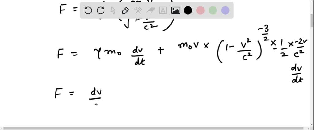 SOLVED: The acceleration of a particle of mass m and velocity v when it ...