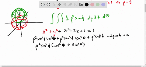find-the-volume-of-a-solid-bounded-above-the-sphere-x2y2z-12-1-and-below-the-sphere-x2y2z2-1-using-spherical-method