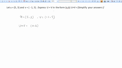 let-u-5-3-and-v-1-5-express-u-v-in-the-form-ab-uv-simplify-your-answers-27403