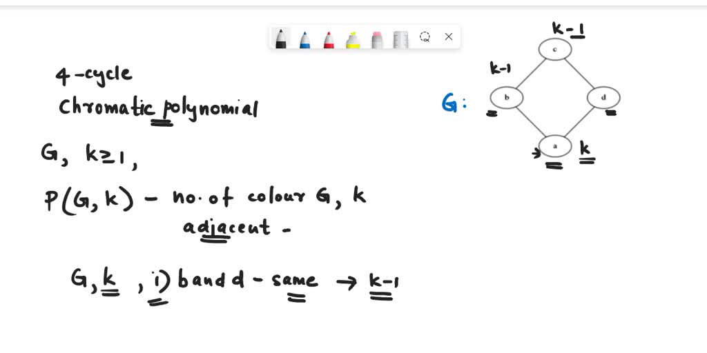 SOLVED: 1 Using Theorem 4.6, find the chromatic polynomial of the ...