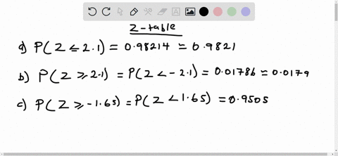 find-the-following-probabilities-for-the-standard-normal-random-variable-z-give-answers-to-four-decimal-places-a-pz-21-b-pz-21-c-pz-165-d-p-213-z-41-e-p-145-z-215-f-pz-143-15027