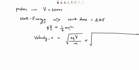 a-beam-of-protons-is-accelerated-form-rest-through-a-potential-difference-of-2000-v-and-then-enters-a-uniform-magnetic-field-which-is-perpendicular-to-the-direction-of-the-proton-beam-if-the-40743