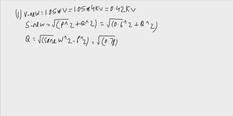 a-load-connected-at-the-bus-2-of-the-network-shown-in-the-single-line-diagram-below-has-the-following-static-voltage-dependence-characteristics-083-03-10-where-rated-loadvalues-are-p06mw-and-78024