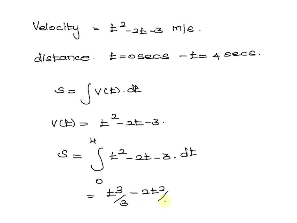 SOLVED: Question A particle moves along a line with a velocity v(t) t2 ...