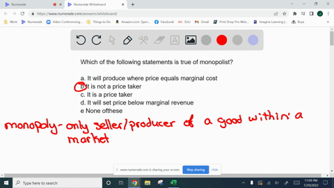 1-which-of-the-following-statements-is-true-of-monopolist-a-it-will-produce-where-price-equals-marginal-cost-b-it-is-not-a-price-taker-c-it-is-a-price-taker-d-it-will-set-price-below-margina-41765
