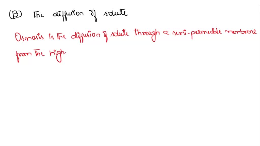 SOLVED:" ". '3 n | 14) Osmosis can be defined as A) the diffusion of ...