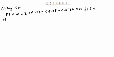 find-the-following-probabilities-for-the-standard-normal-random-variable-z-round-your-answers-to-four-decimal-places-a-p141-z-063-b-p058-z-177-c-p157-z-044-d-pz-136-e-pz-433-62168