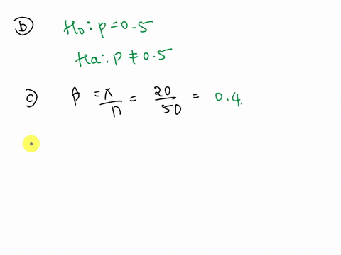 a-random-sample-of-50-binomial-trials-resulted-in-20-successes-test-the-claim-that-the-population-proportion-of-successes-does-not-equal-050-use-a-level-of-significance-of-005-a-can-a-normal-29043