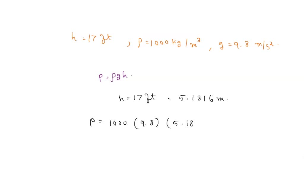 SOLVED Find The Hydrostatic Pressure You Would Experience At The solved-find-the-hydrostatic-pressure-you-would-experience-at-the