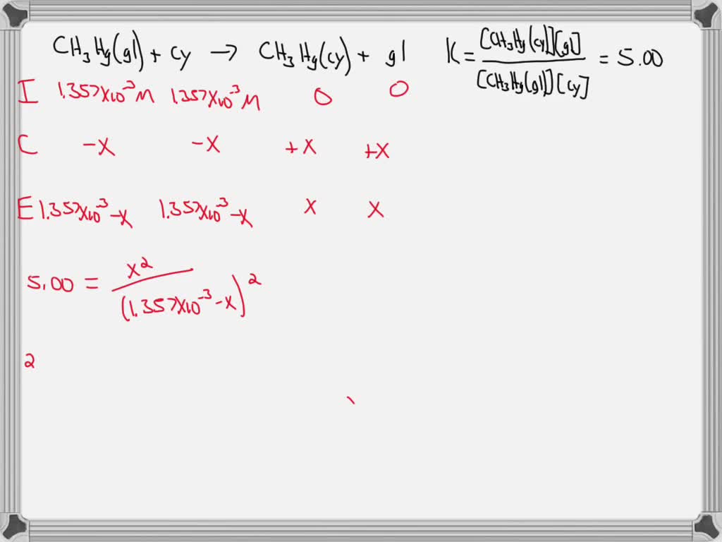 SOLVED: The equilibrium constant of the reaction in aqueous solution is ...