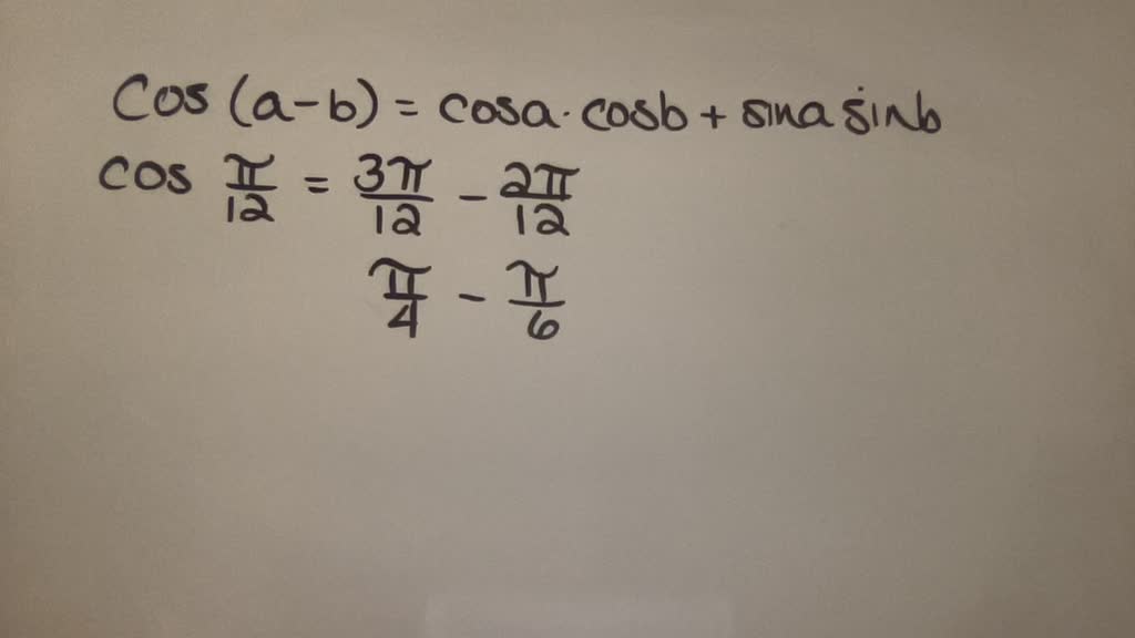 SOLVED: Using the sum and difference of cosines formula, find the exact ...