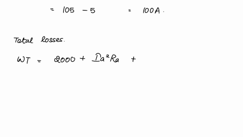 a-220-v-shunt-motor-takes-105-a-the-armature-resistance-008-and-shunt-filed-resistance-is-44-the-motor-runs-at-950-rpm-if-iron-and-friction-losses-are-equal-to-2-kw-find-i-brake-horse-power-41479