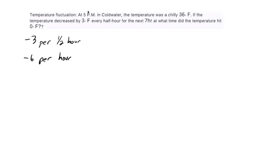 SOLVED Temperature fluctuation At 5 P.M. in Coldwater, the