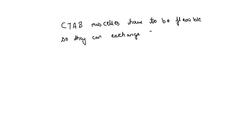 SOLVED: CTAB micelles have to be flexible so they can exchange Cd2+ and ...