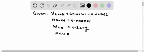 if-2960-ml-of-00985-m-naoh-is-required-to-neutralize-0320-g-of-an-unknown-acid-ha-what-is-the-molecular-weight-of-the-unknown-acid-36452