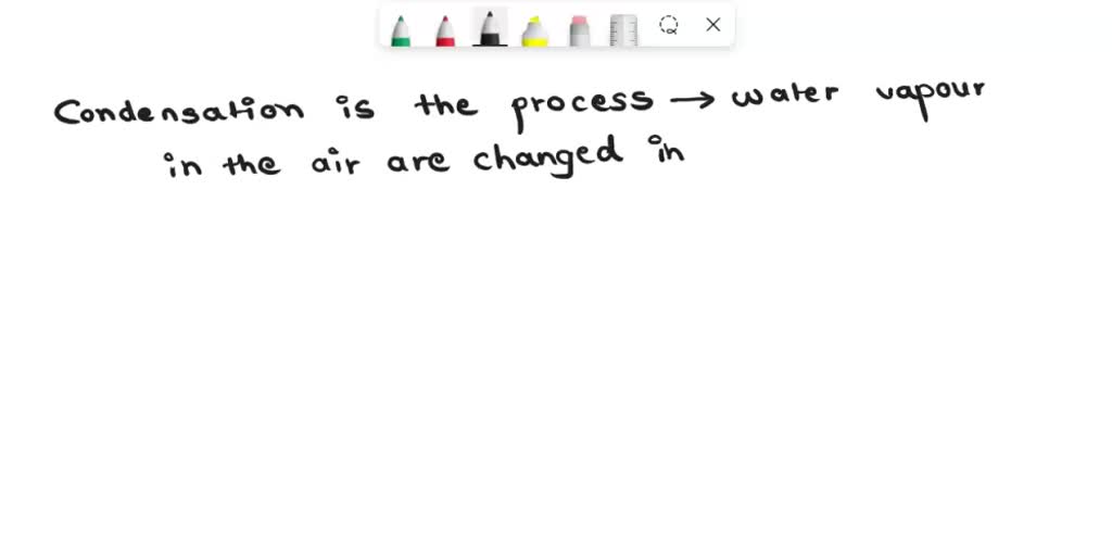 SOLVED: 4. What is an example of water condensing? a. A puddle ...