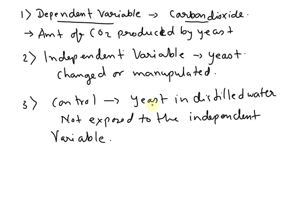 dependent variable yeast experiment