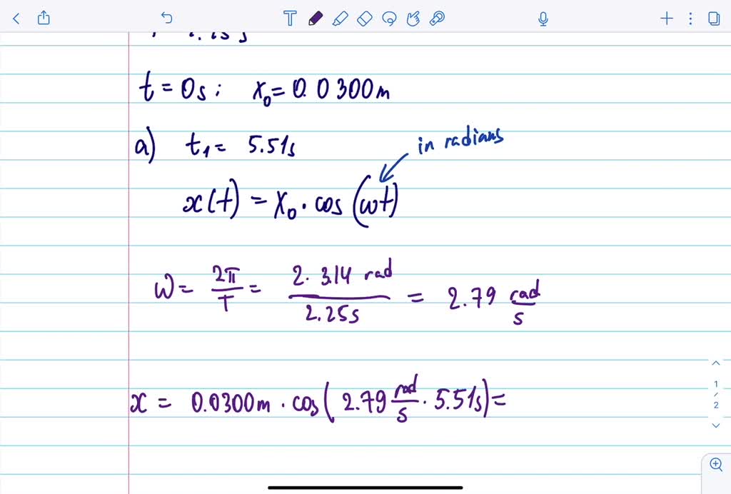 SOLVED: A Mass Attached To The End Of A Spring Is Oscillating With A ...