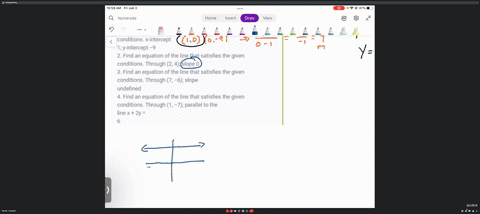 1-find-an-equation-of-the-line-that-satisfies-the-given-conditions-x-intercept-1-y-intercept-9-2-find-an-equation-of-the-line-that-satisfies-the-given-conditions-through-2-4-slope-0-3-find-a-68268