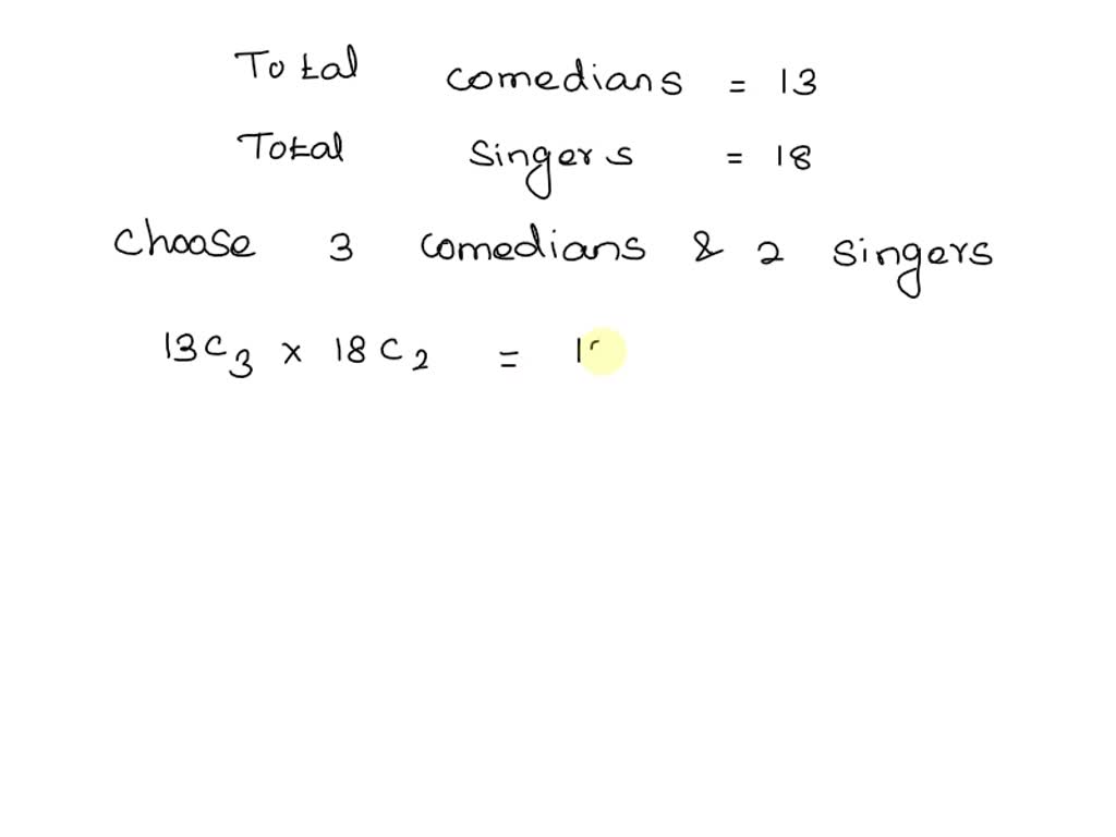 SOLVED A show is put together by a manager who wishes to present three