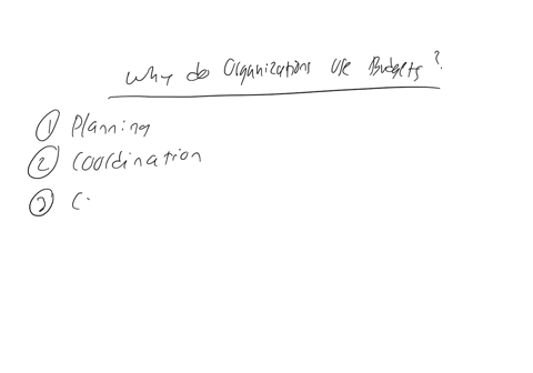 which-of-the-following-is-not-one-of-the-reasons-that-organizations-use-budgets