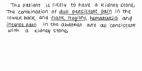 a-42-year-old-male-on-a-high-calcium-diet-has-complained-of-dull-persistent-pain-in-the-lower-back-and-flank-regions-for-several-days-he-exercises-daily-but-fails-to-replenish-water-lost-thr-26853