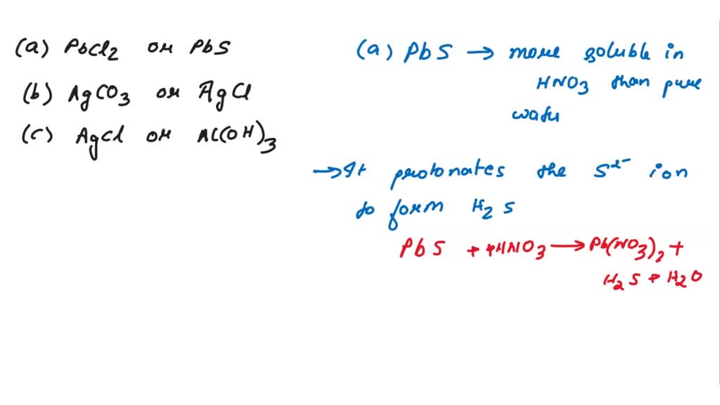 SOLVED Which insoluble compound in each pair should be more