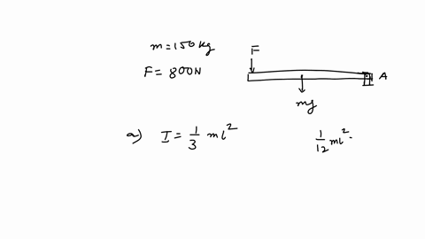 p6-here-is-the-150-kg-beam-pinned-at-a-if-the-cord-at-b-suddenly-fails-a-determine-the-moment-of-inertia-of-the-rod-about-axis-passing-through-pin-a-ig-112ml-is-known-is-the-full-length-of-b-79986