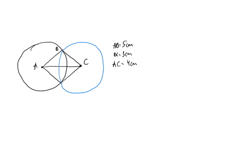 eg-9-two-circles-of-radii-5-cm-and-3-cm-intersect-at-two-points-and-the-distance-between-their-centres-is-4-cm-find-the-length-of-the-common-chord