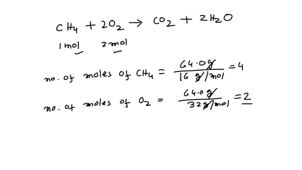 SOLVED: consider the combustion reaction of methane, CH4. if 2.1 mole ...