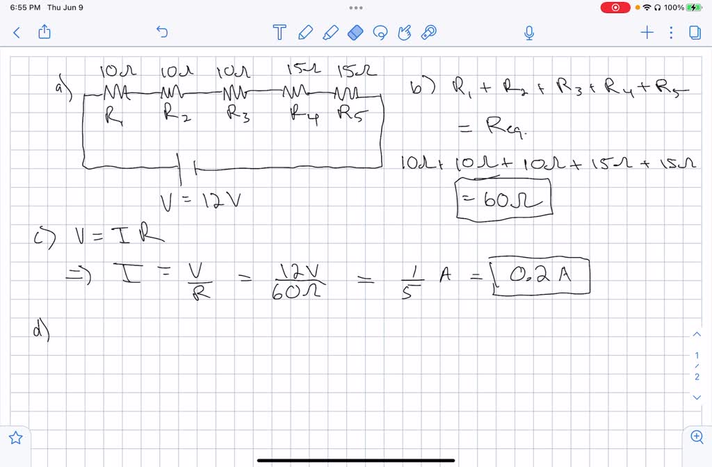 Solved 3 A Battery With A Terminal Voltage Of 12 V Is Connected To A